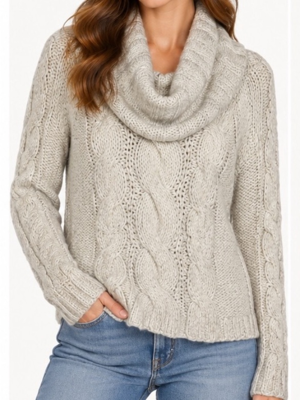 Gap Hand Knit Cowl Neck Sweater